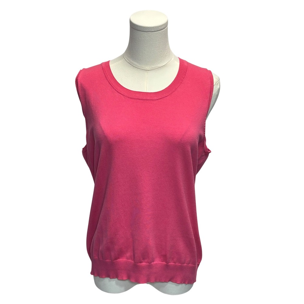 August Silk Sleeveless Tank Top Pink Silk Blnd Classic Office Layering Summer XL